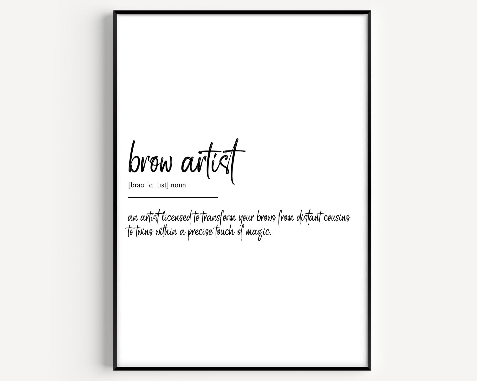 Brow Artist Definition Print - Magic Posters