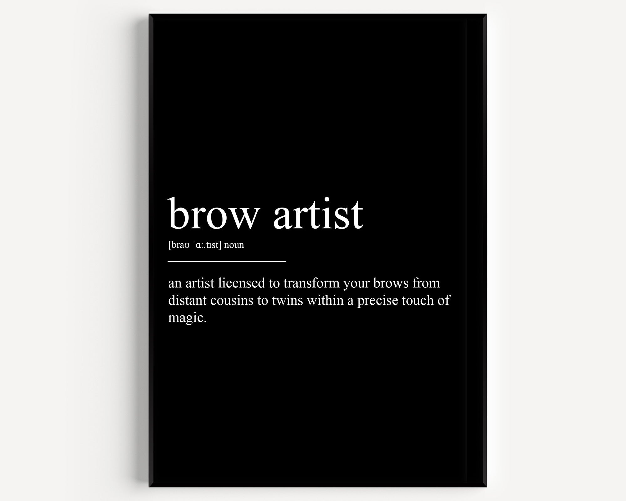 Brow Artist Definition Print - Magic Posters