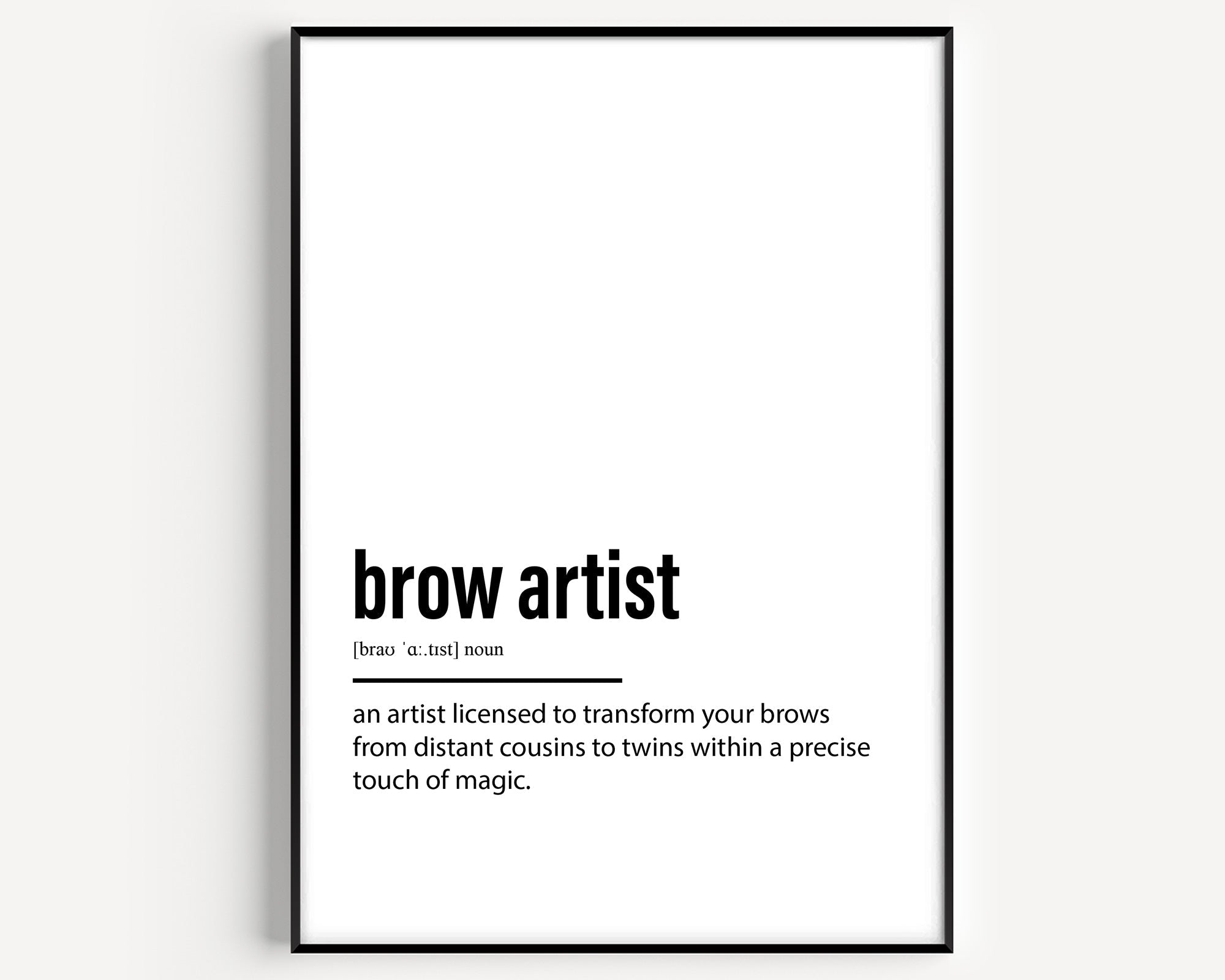 Brow Artist Definition Print - Magic Posters