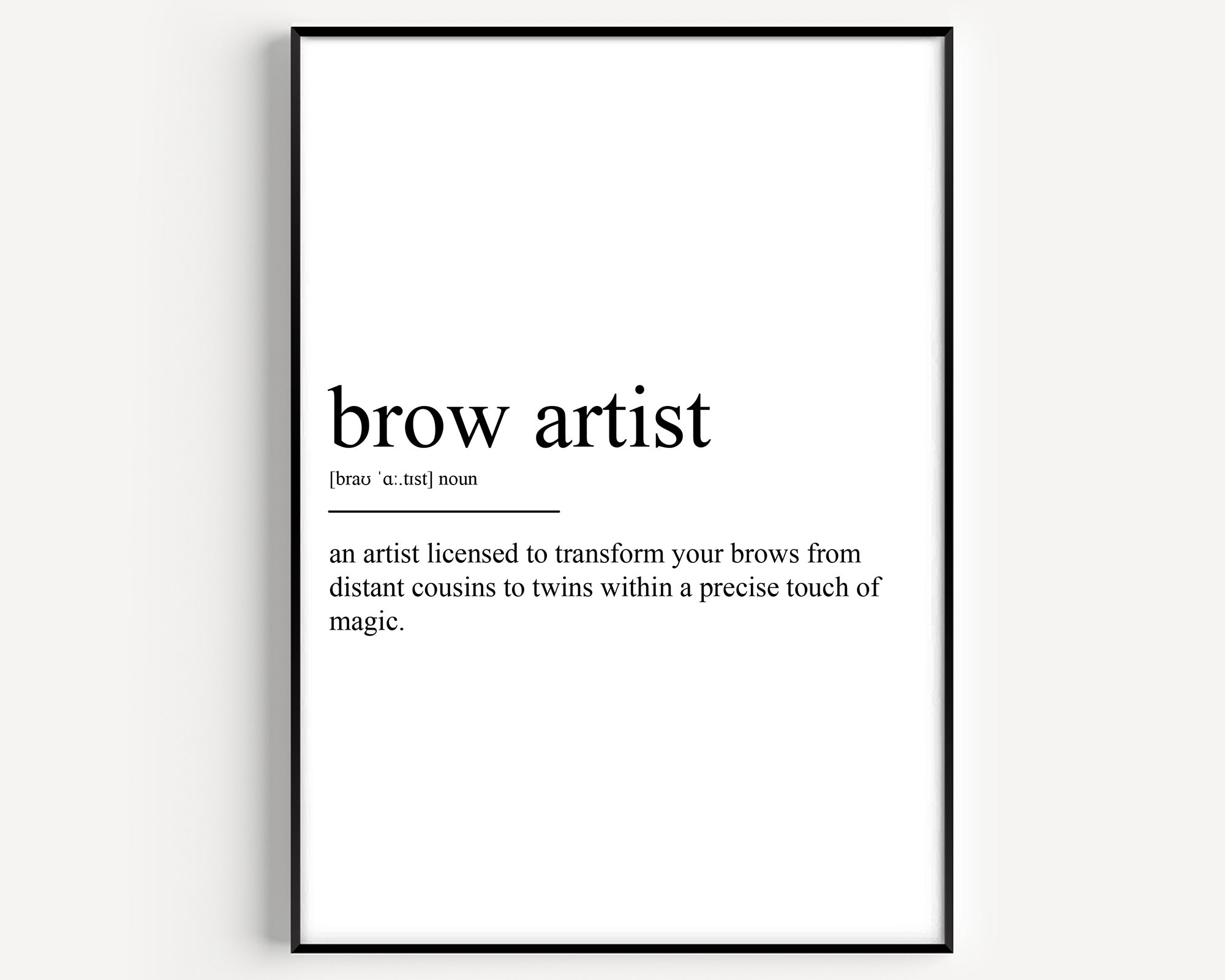 Brow Artist Definition Print - Magic Posters