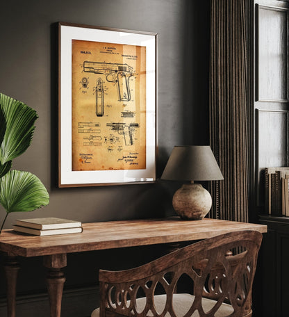 Browning 1911 Handgun Patent Print - Magic Posters