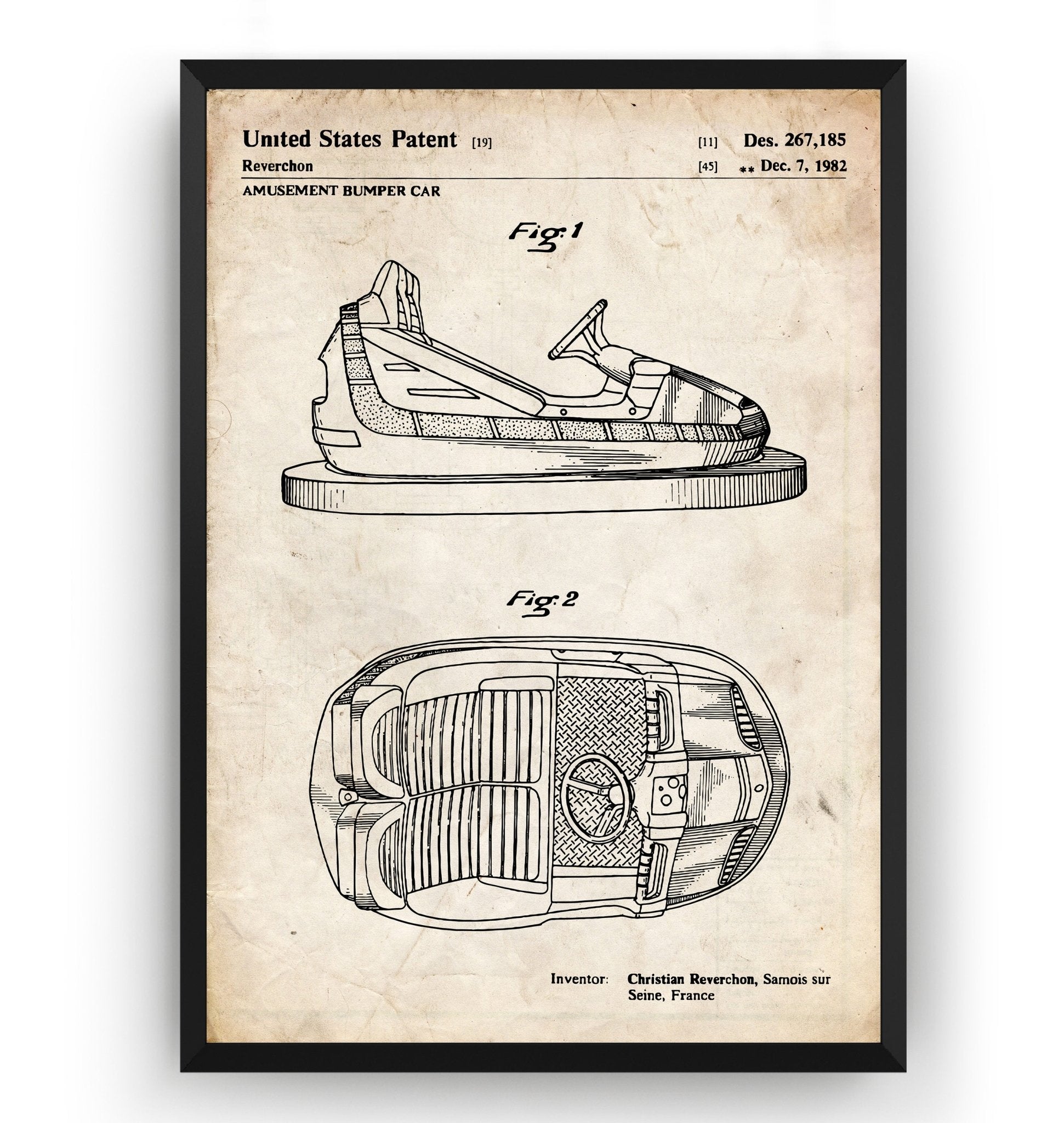Bumper Car 1982 Patent Print - Magic Posters