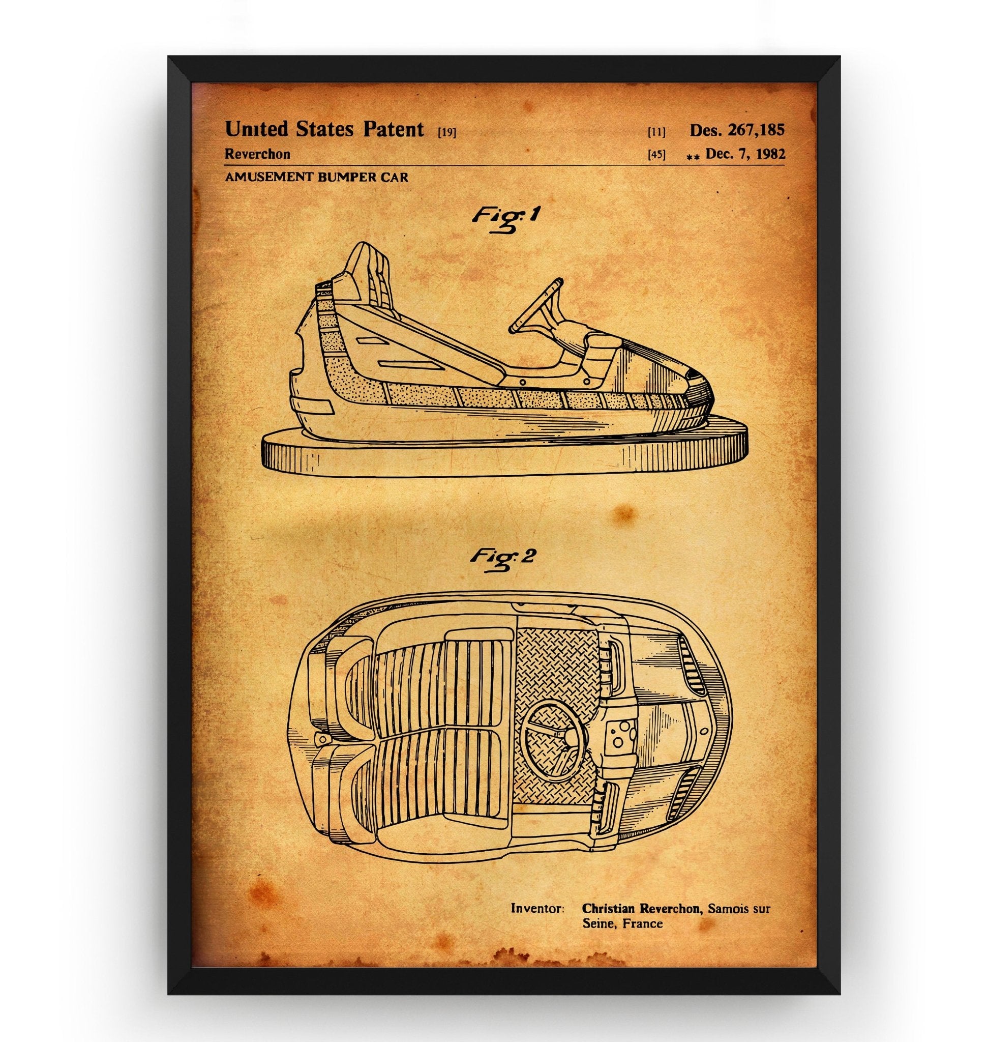 Bumper Car 1982 Patent Print - Magic Posters