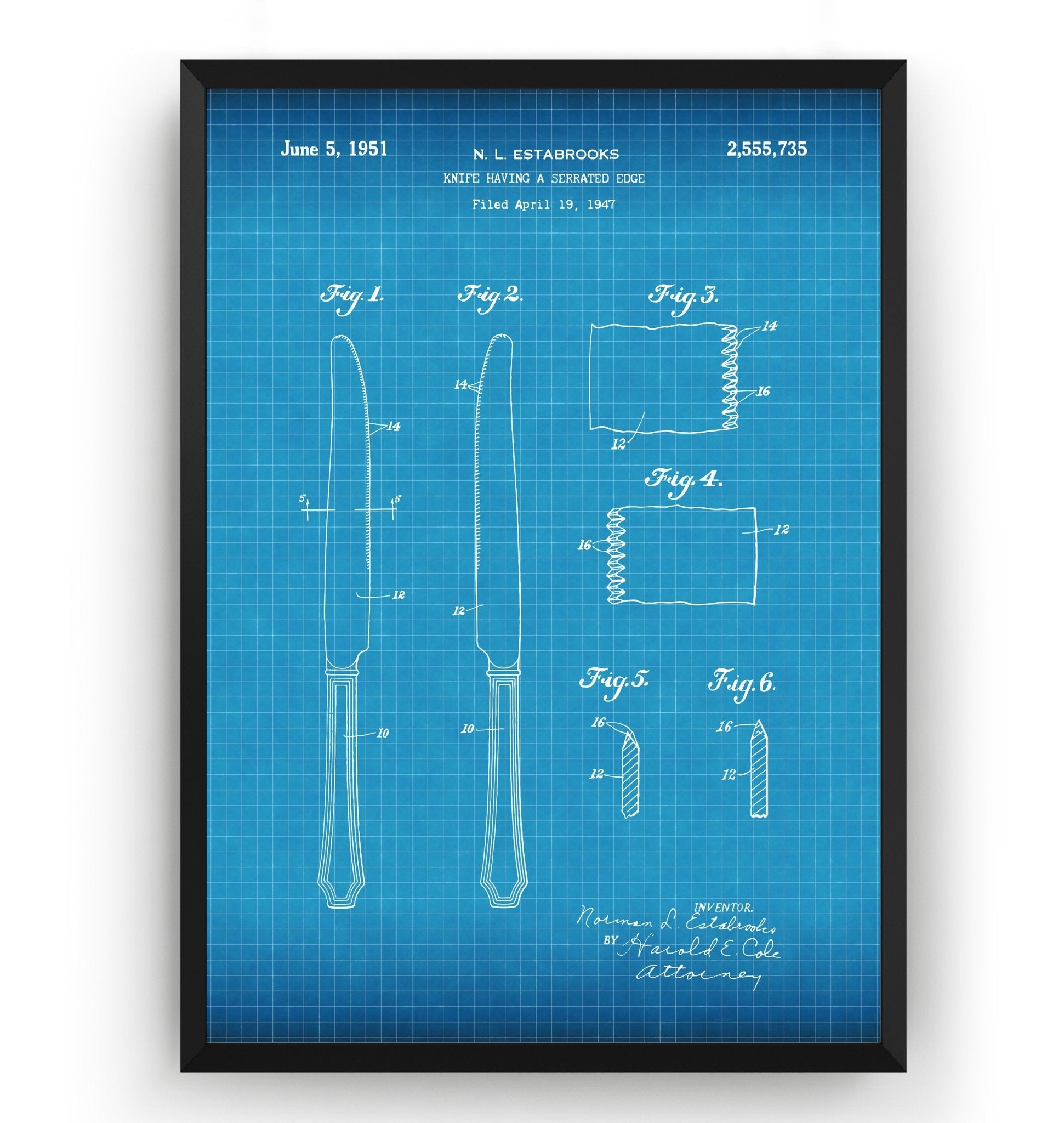 Butter Knife 1951 Patent Print - Magic Posters