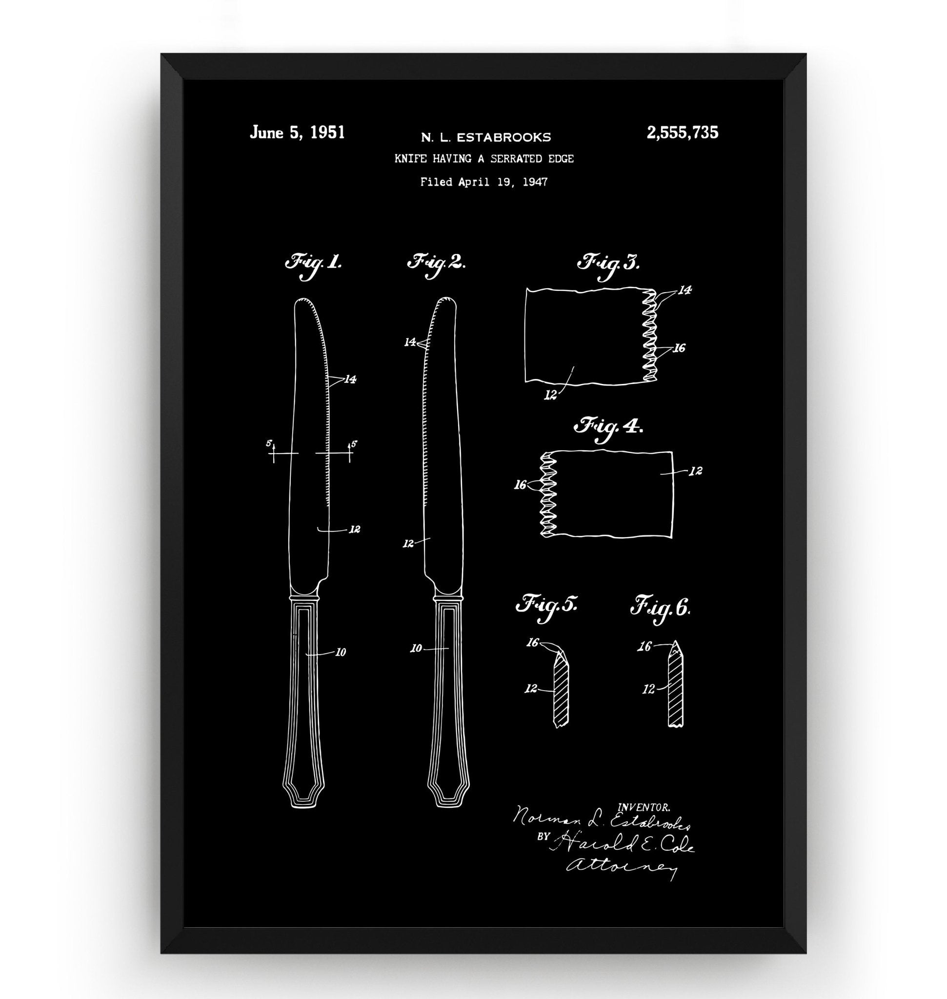 Butter Knife 1951 Patent Print - Magic Posters