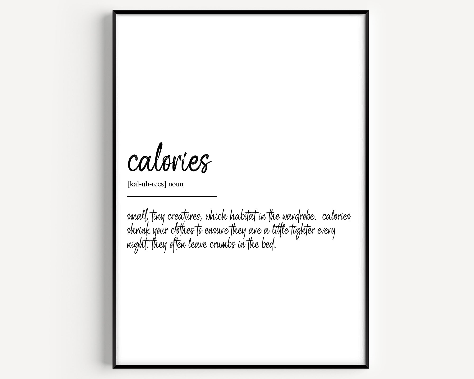 Calories Definition Print - Magic Posters