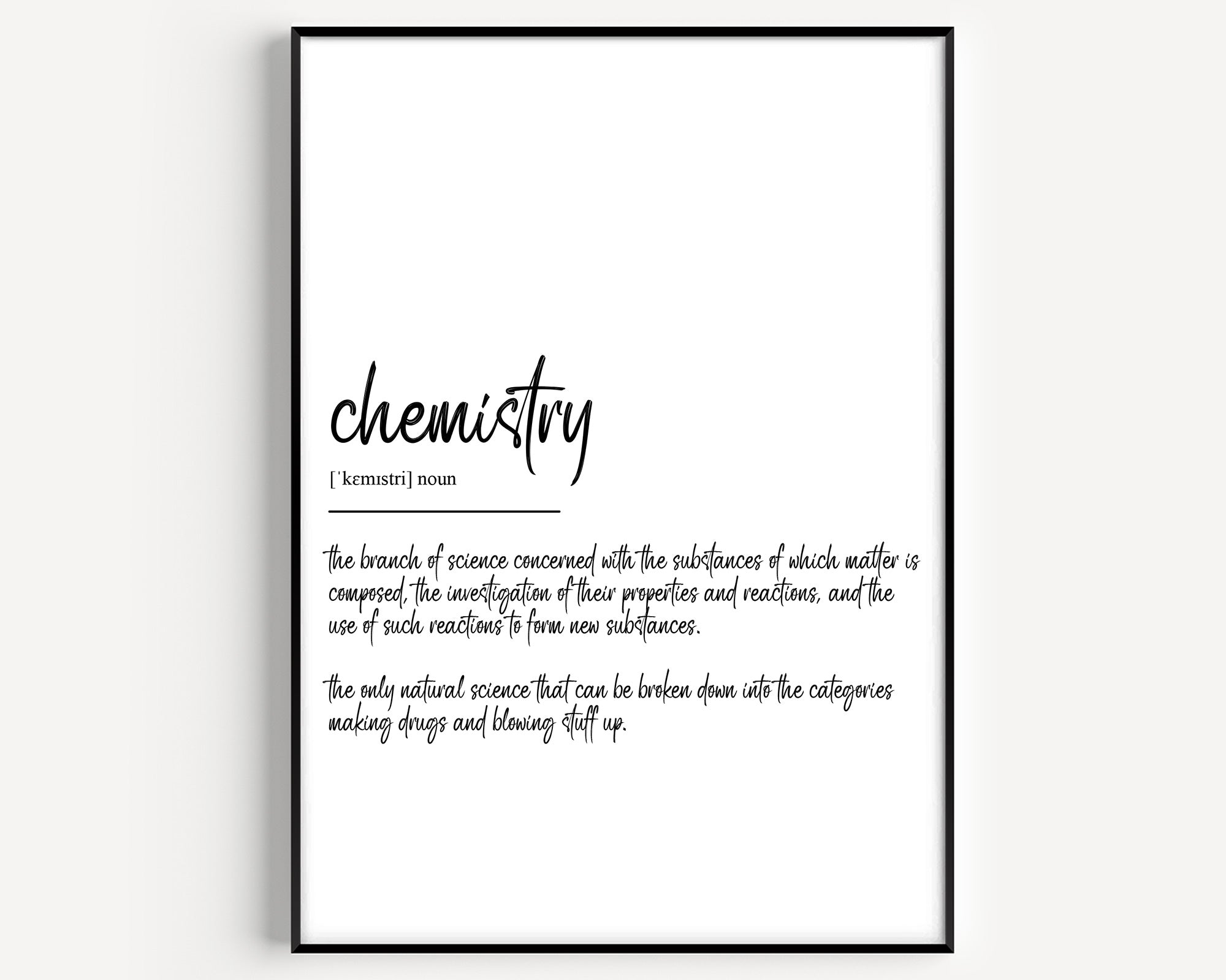 Chemistry Definition Print - Magic Posters
