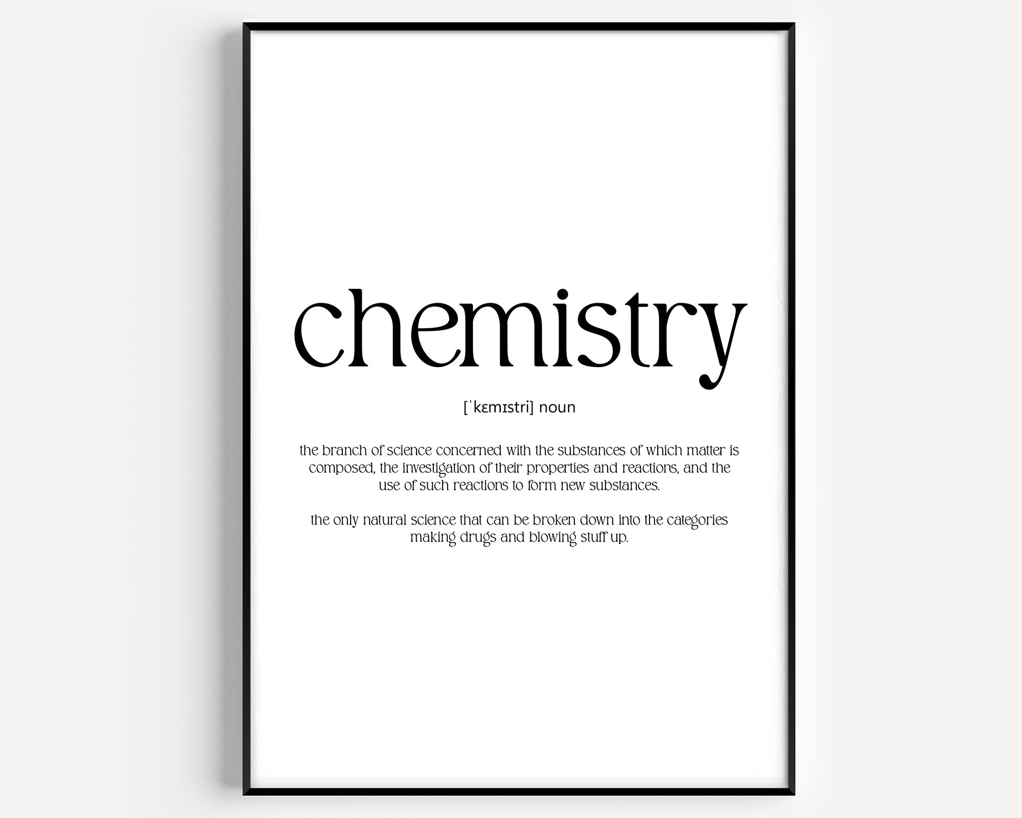Chemistry Definition Print - Magic Posters