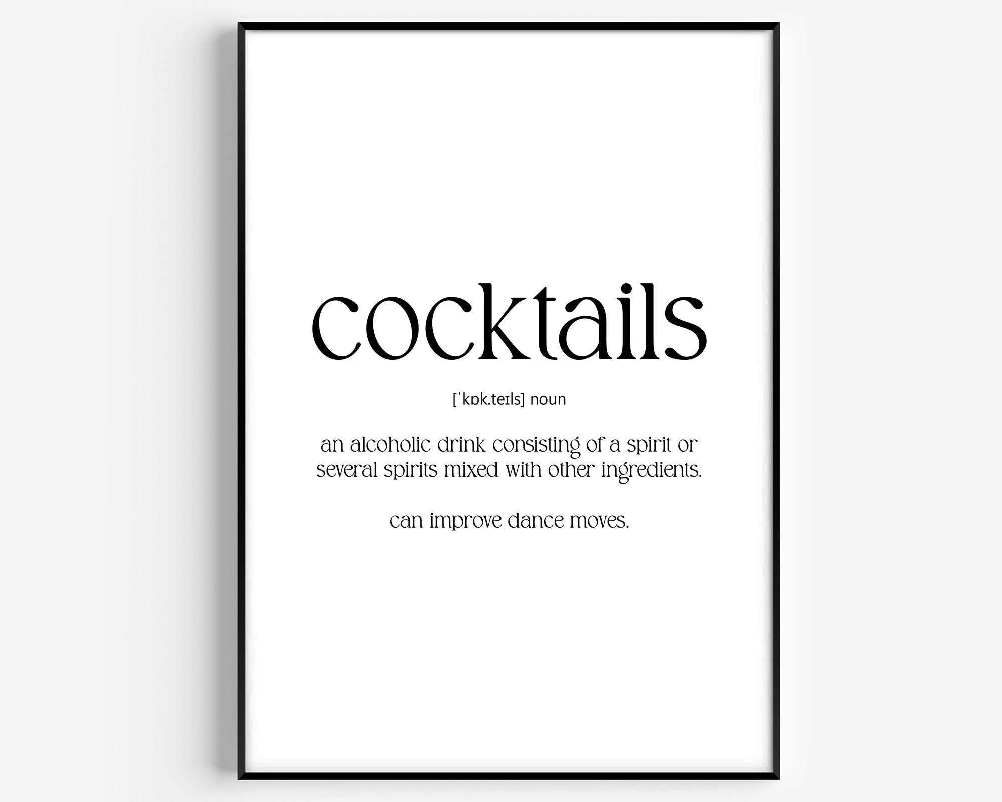 Cocktails Definition Print - Magic Posters
