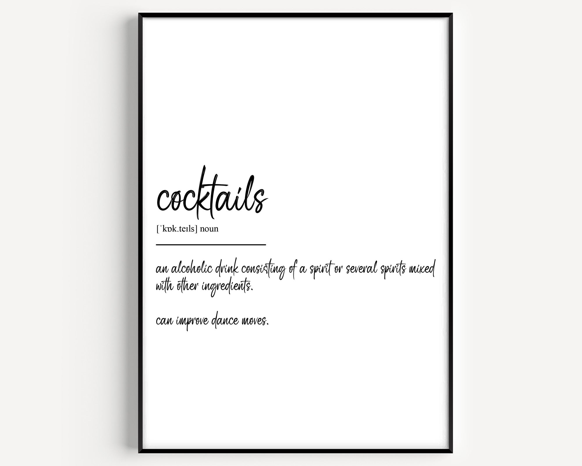 Cocktails Definition Print - Magic Posters