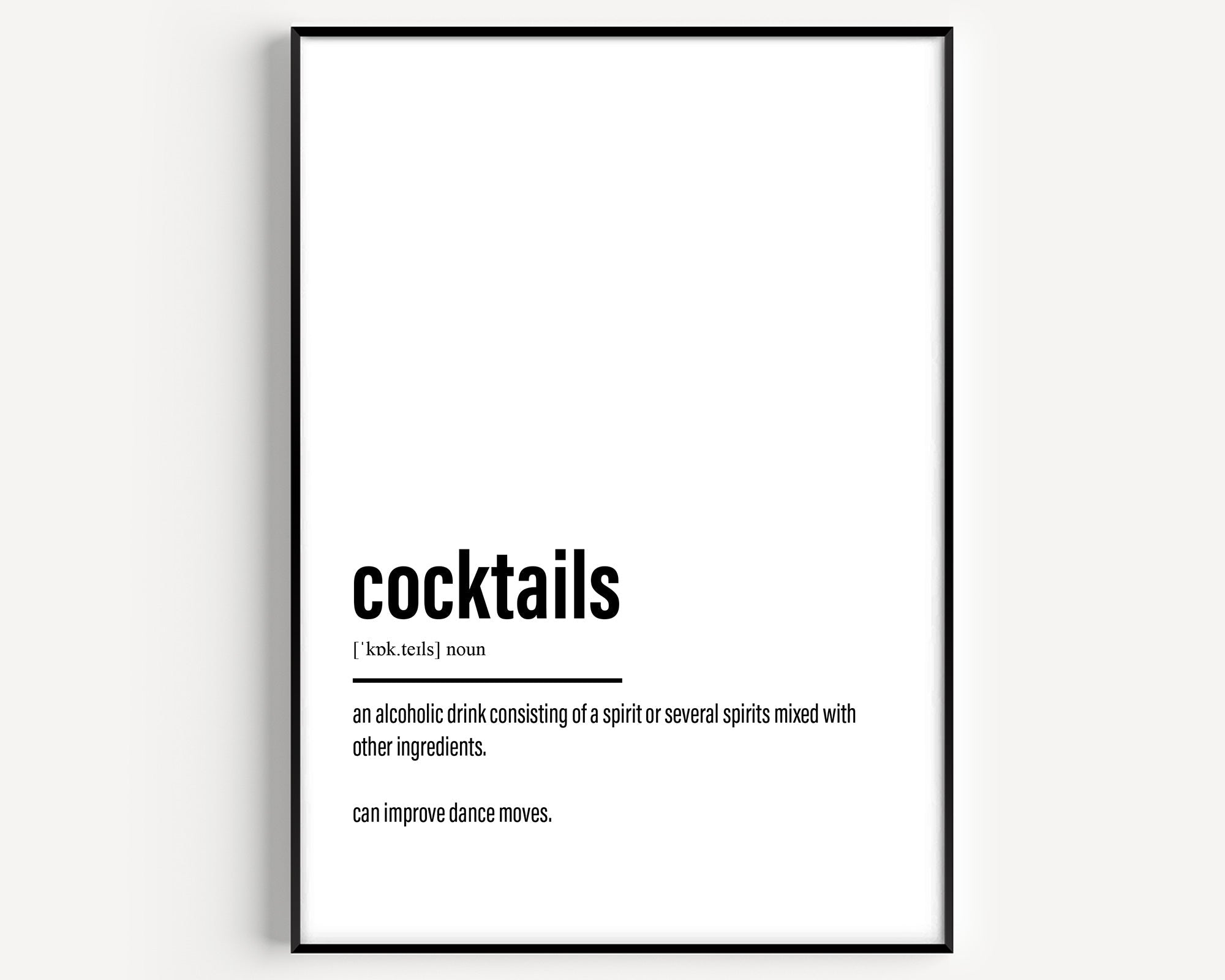 Cocktails Definition Print - Magic Posters