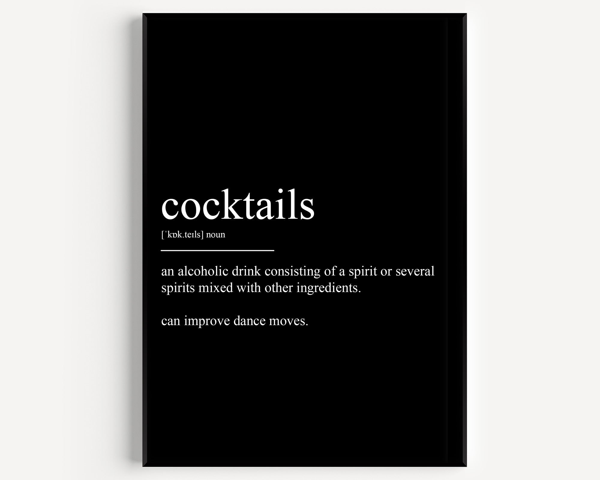 Cocktails Definition Print - Magic Posters