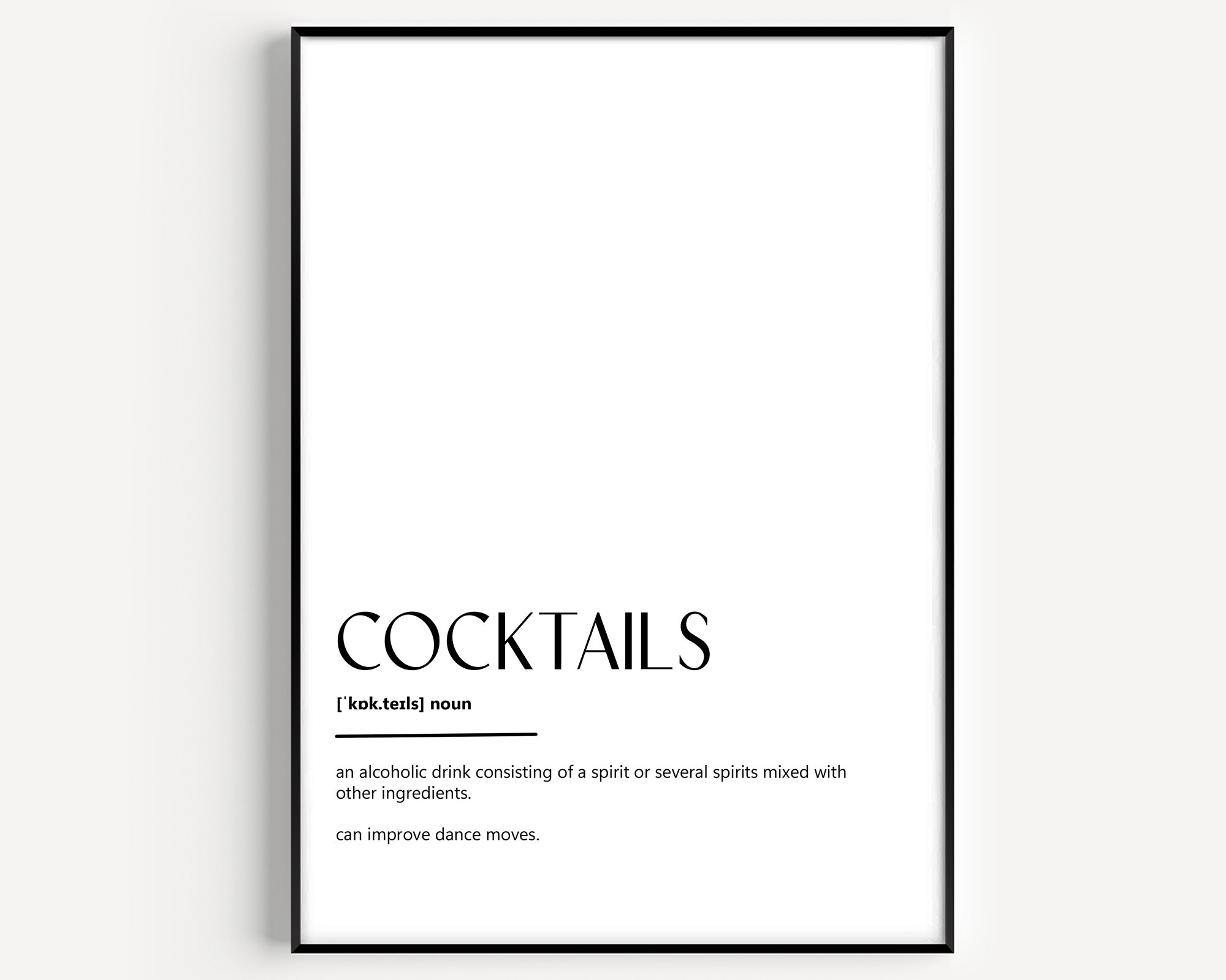 Cocktails Definition Print - Magic Posters
