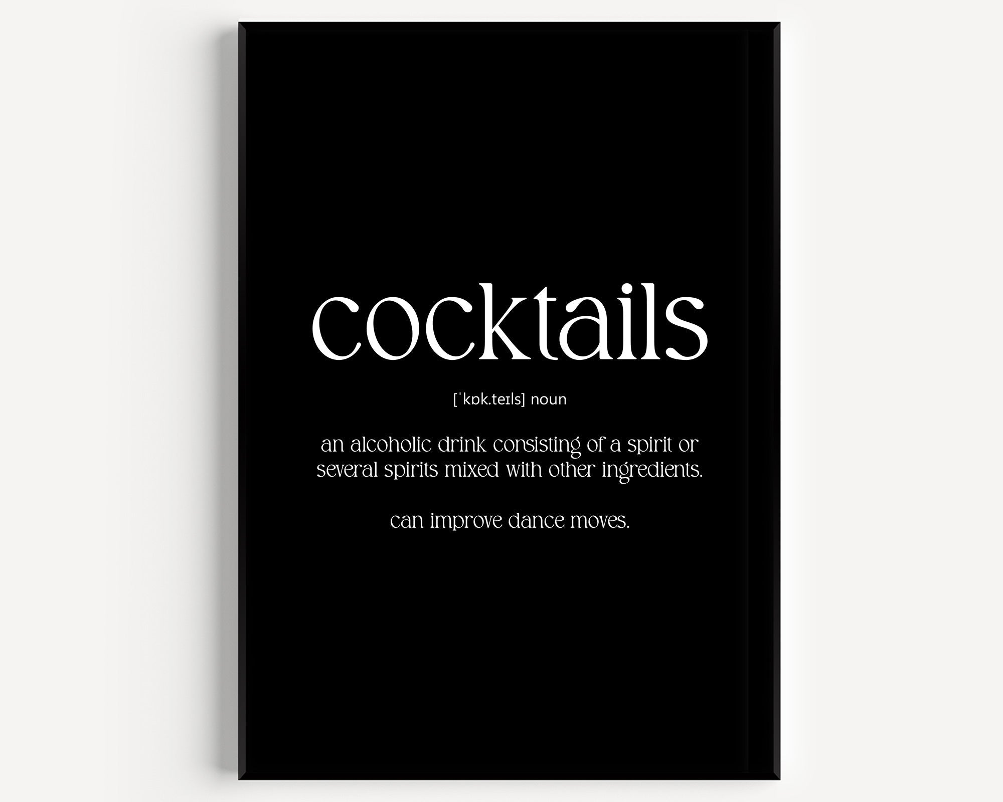Cocktails Definition Print - Magic Posters
