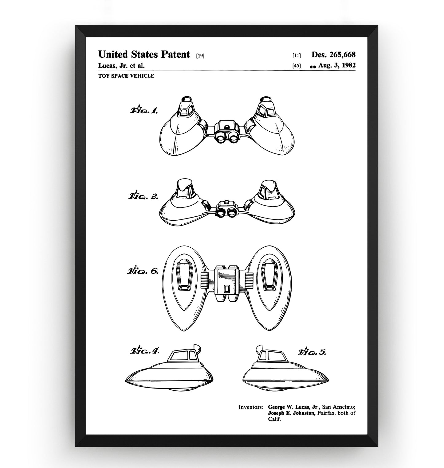 Star Wars Twin-Pod 1982 Patent Print - Magic Posters