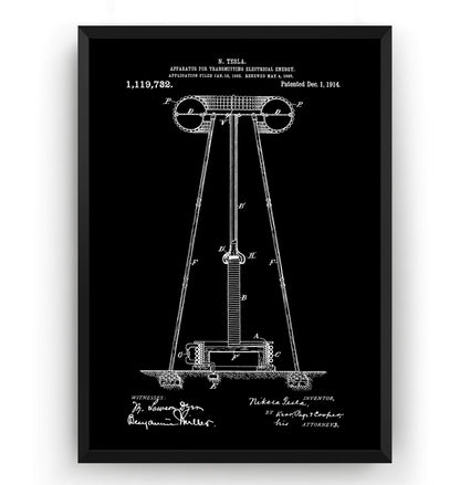 Tesla Apparatus For Transmitting Electrical Energy Patent Print - Magic Posters