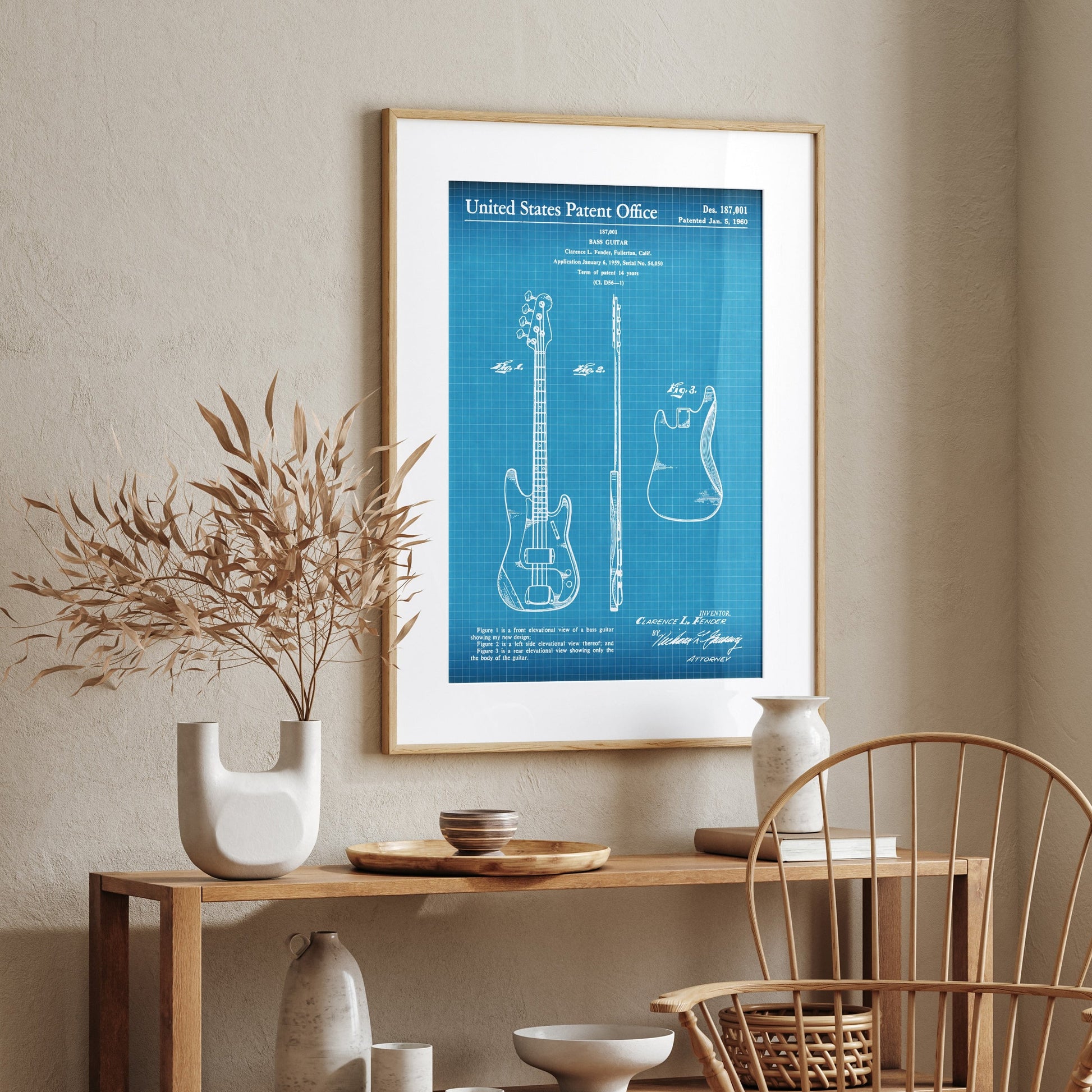 Fender Precision Bass Guitar 1960 Patent Print - Magic Posters