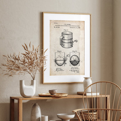 Flour Sifter 1893 Patent Print - Magic Posters