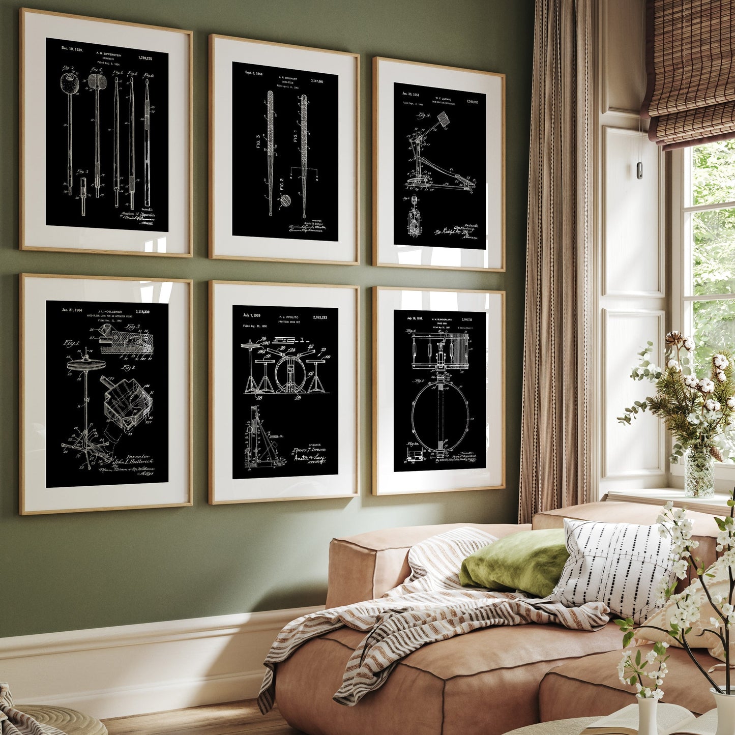 Drum Set Of 6 Patent Prints - Magic Posters