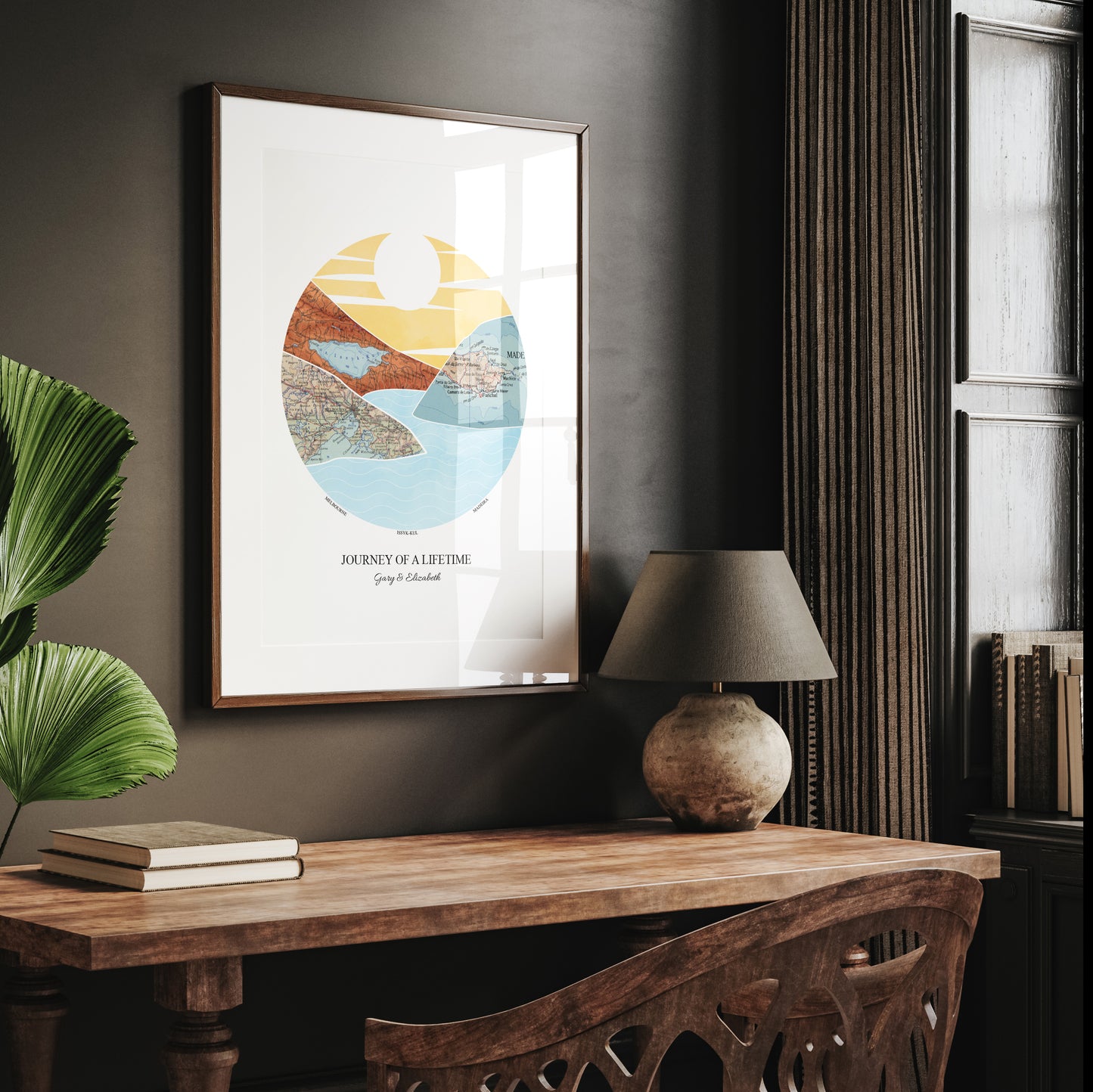 Personalised Watercolour Travel Map Mountain Print - Magic Posters