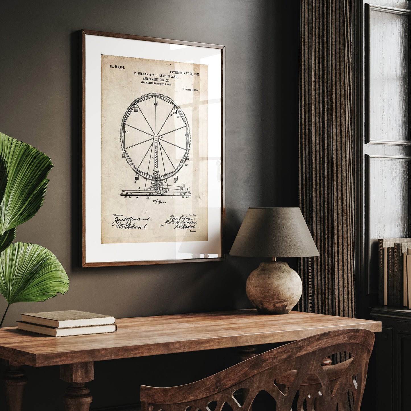 Ferris Wheel 1907 Patent Print - Magic Posters