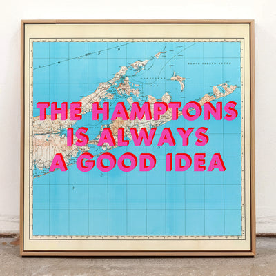 The Hamptons Retro Pop Art Map Print