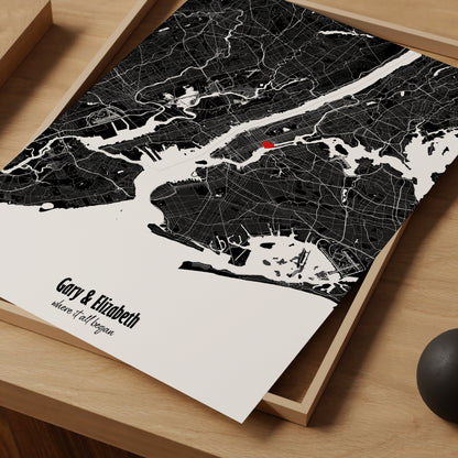 Personalised Mono City Map Print