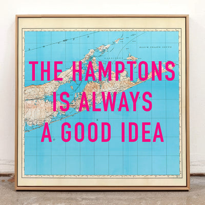 The Hamptons Retro Pop Art Map Print