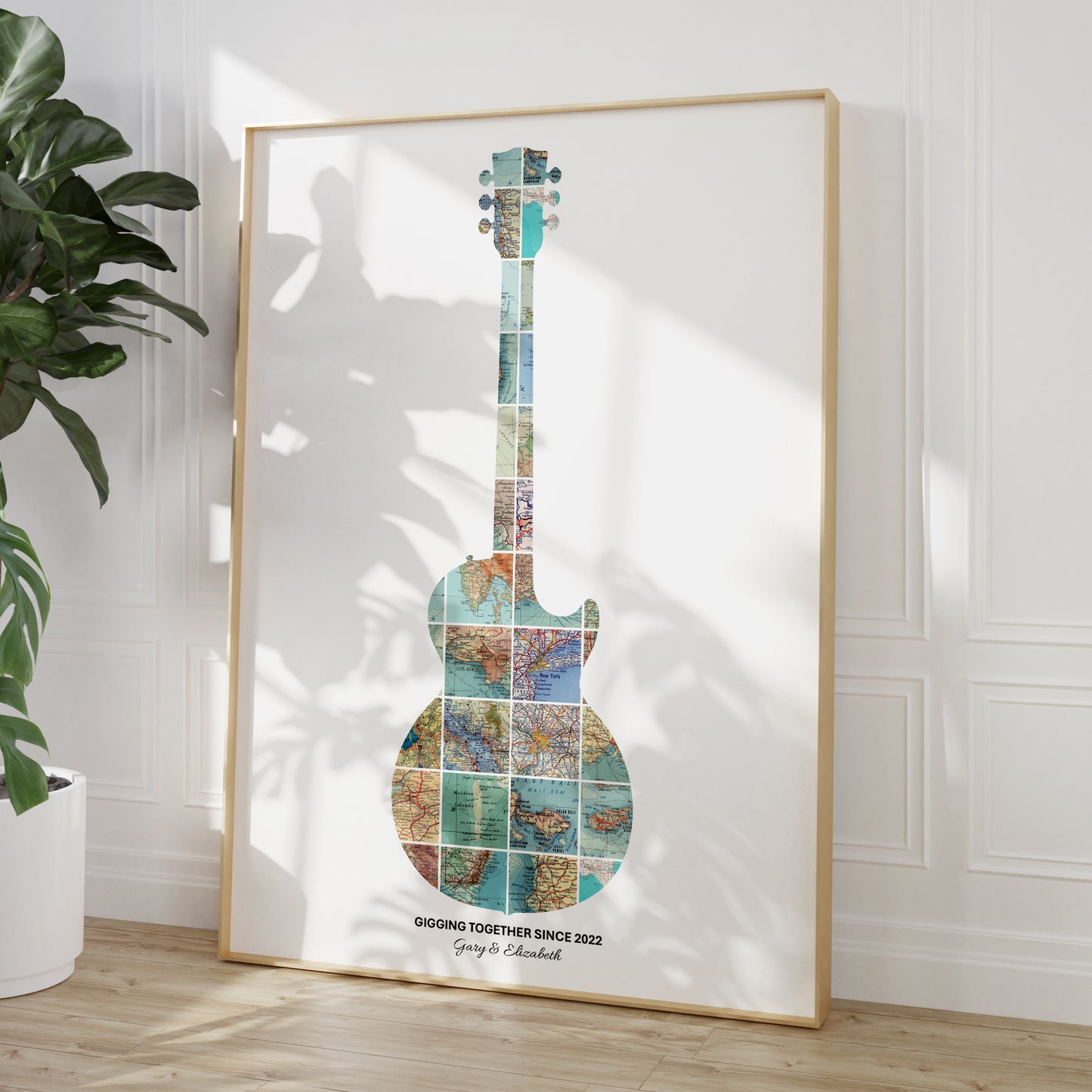 Personalised Music Concert Map Print (Guitar) - Magic Posters