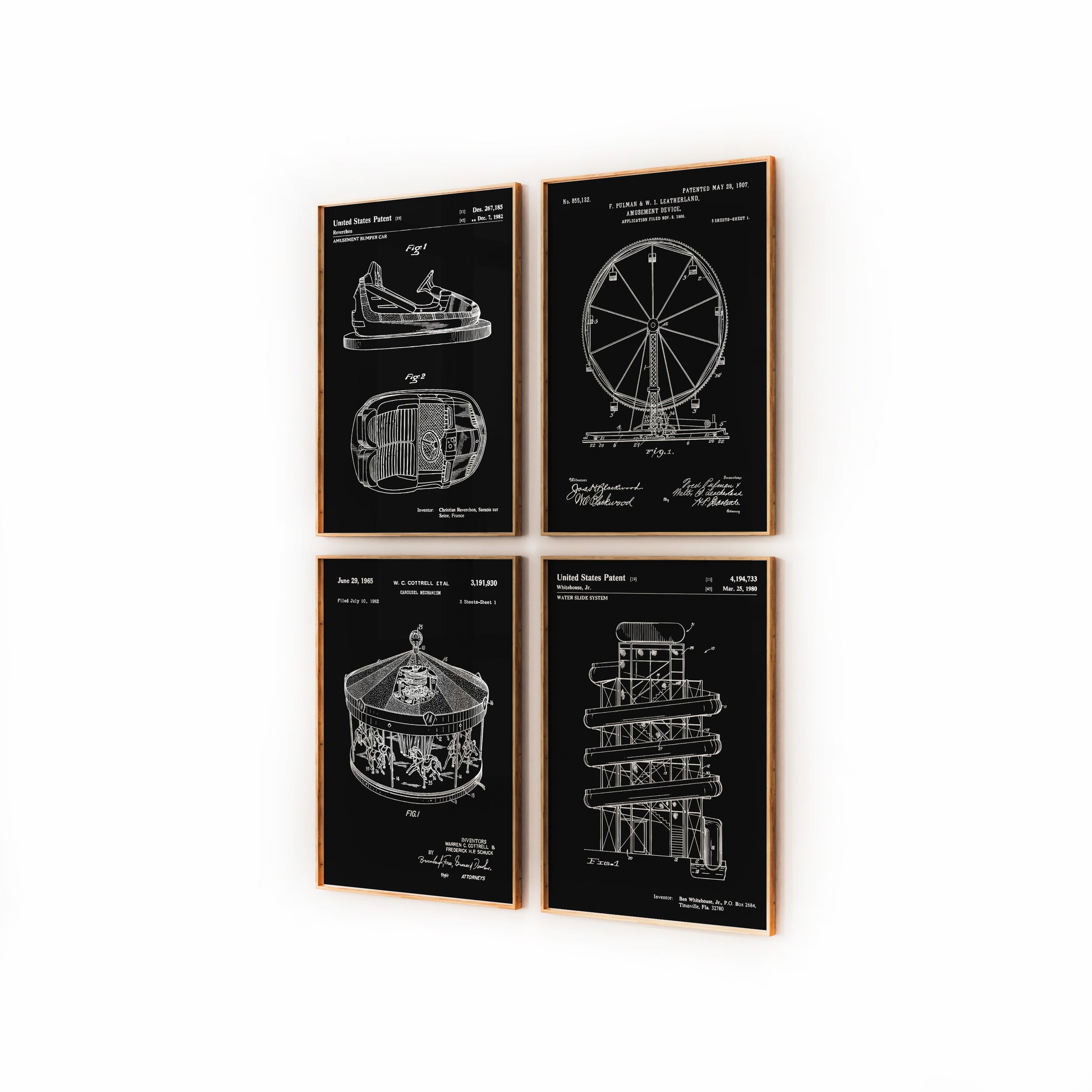 Funfair Set Of 4 Patent Prints - Magic Posters
