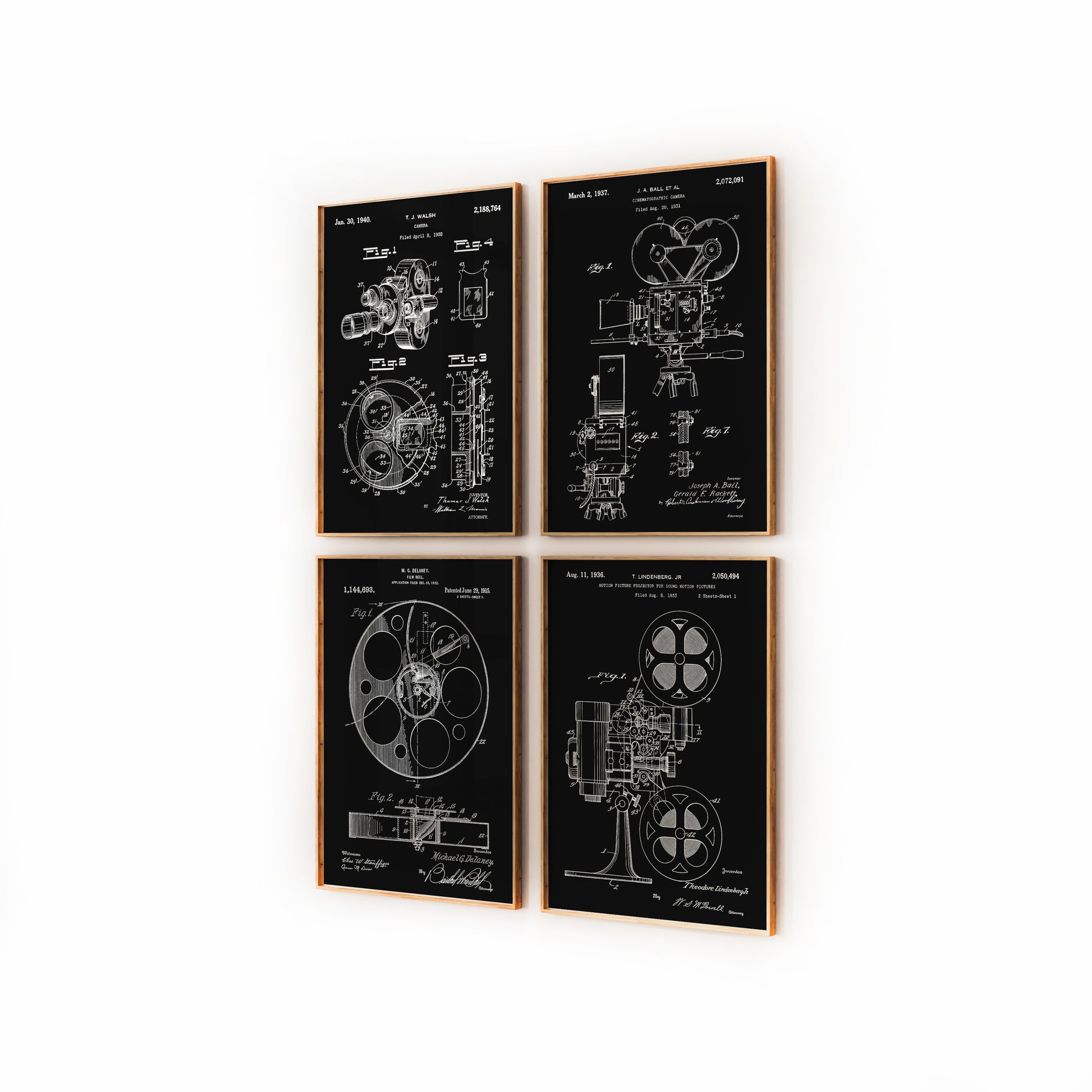 Film And Movie Making Set Of 4 Patent Prints - Magic Posters