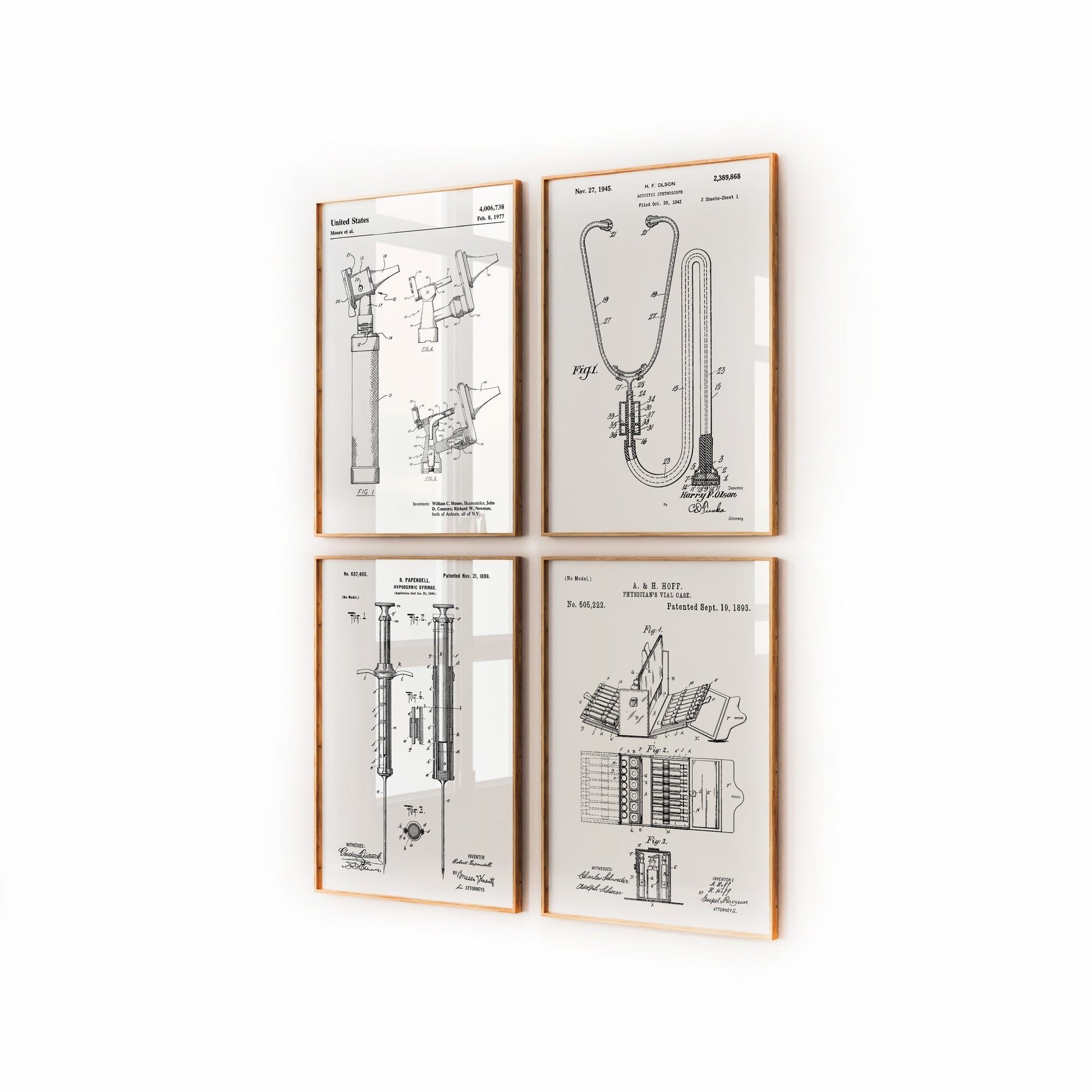 Doctors Medical Set Of 4 Patent Prints - Magic Posters