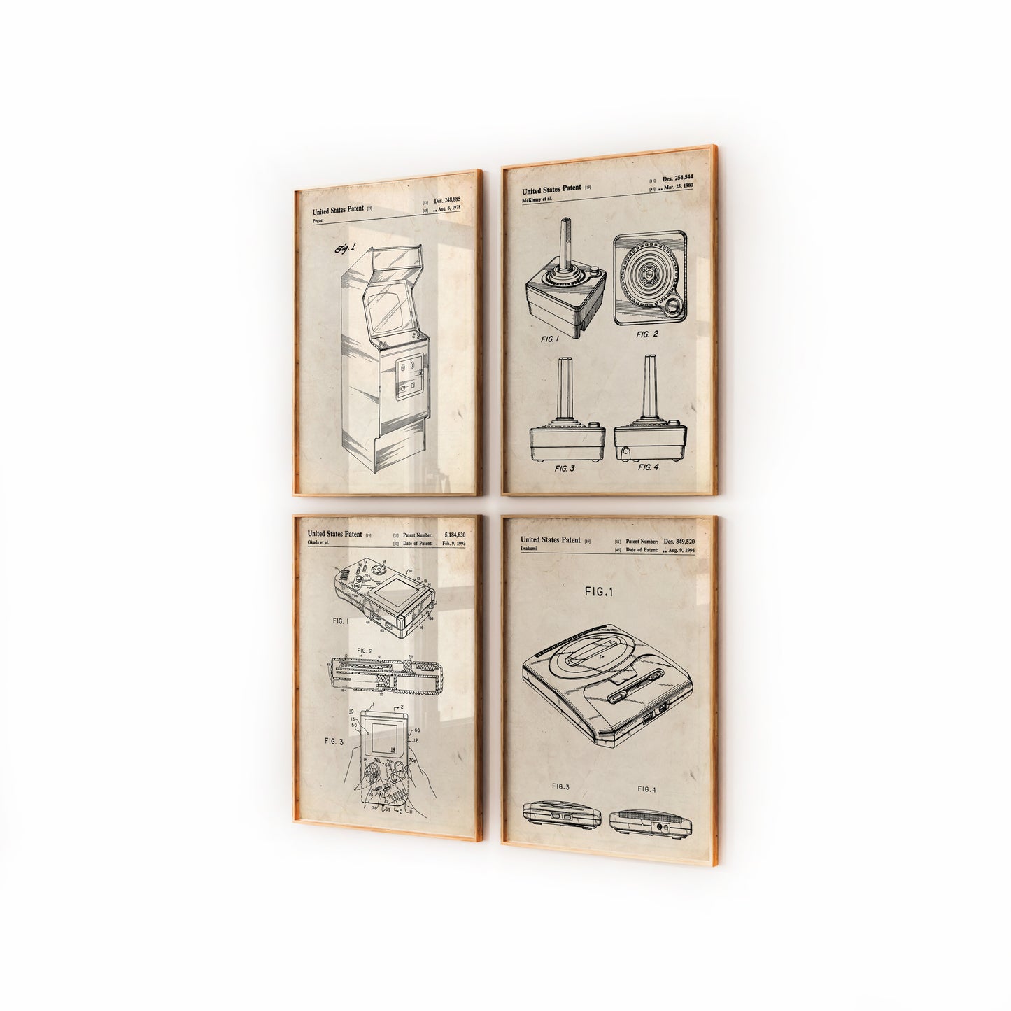 Gaming Set Of 4 Patent Prints - Magic Posters