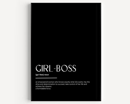 Girl Boss Definition Print - Magic Posters