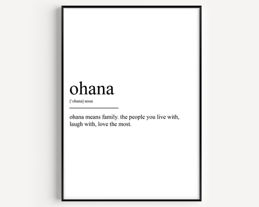 Ohana Definition Print - Magic Posters