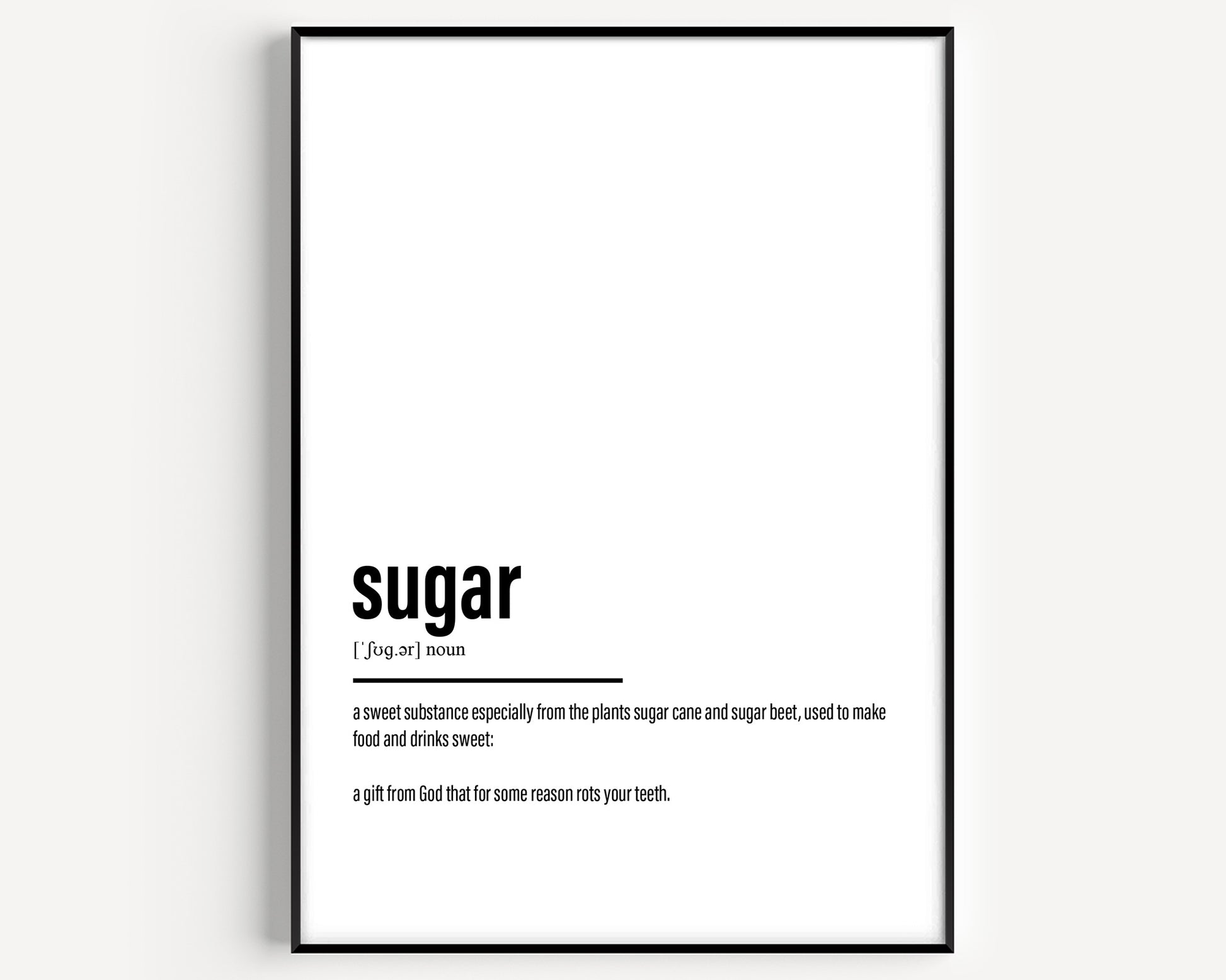 Sugar Definition Print - Magic Posters