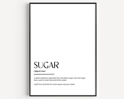 Sugar Definition Print - Magic Posters