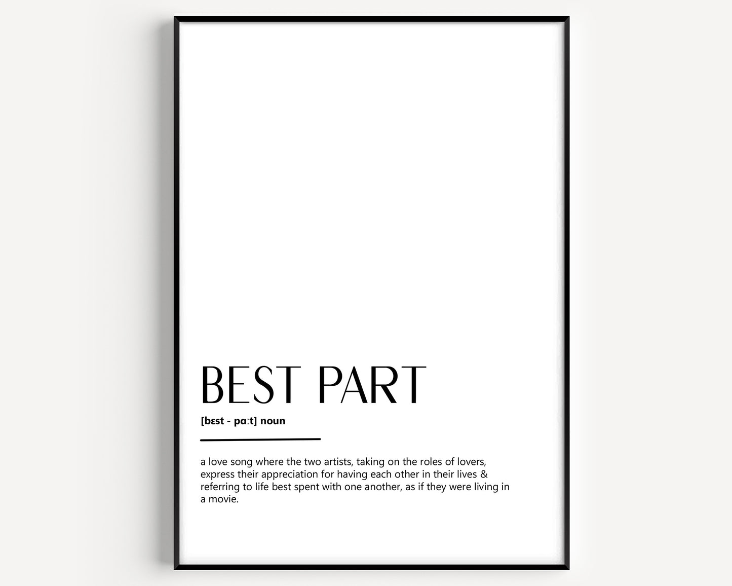 Best Part Definition Print - Magic Posters