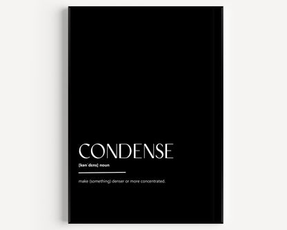 Condense Definition Print - Magic Posters