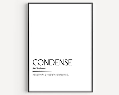 Condense Definition Print - Magic Posters