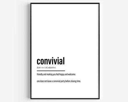 Convivial Definition Print - Magic Posters
