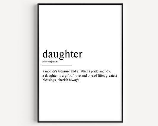 Daughter Definition Print - Magic Posters