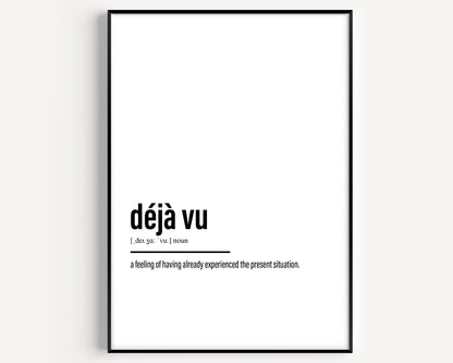 Déjà Vu Definition Print - Magic Posters