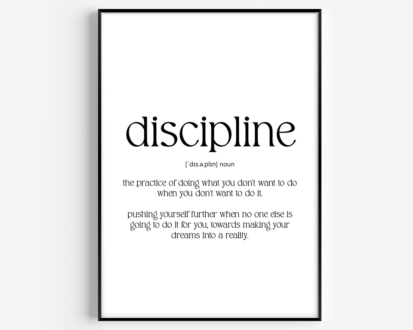 Discipline Definition Print - Magic Posters