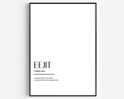 Eejit Definition Print - Magic Posters