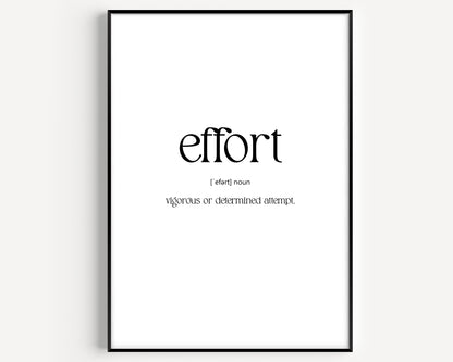 Effort Definition Print - Magic Posters