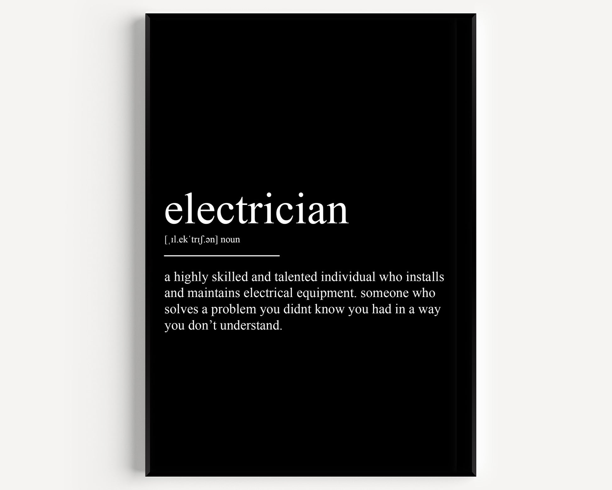 Electrician Definition Print - Magic Posters