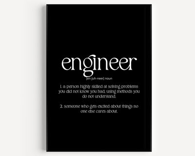 Engineer Definition Print V2 - Magic Posters