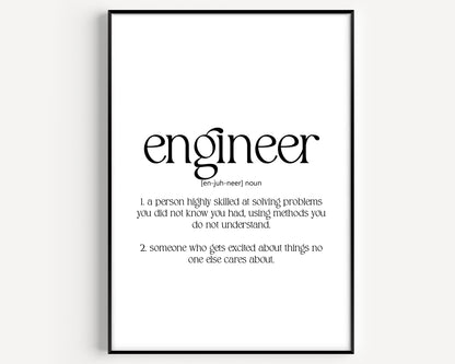 Engineer Definition Print V2 - Magic Posters