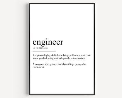 Engineer Definition Print V2 - Magic Posters